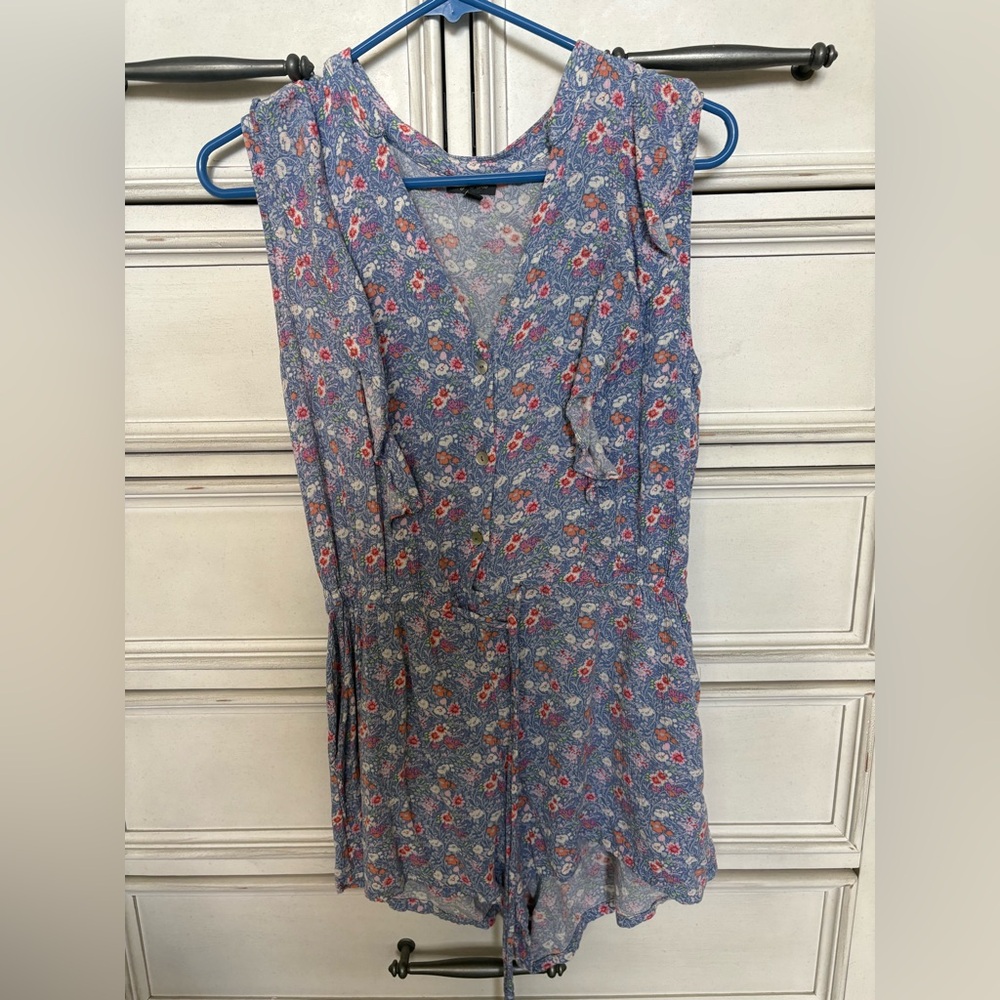 Floral Romper Women’s Large Blue Summer Romper
